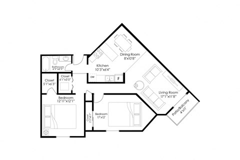 bedroom floor plan | luxury apartments in towson md | the southerly